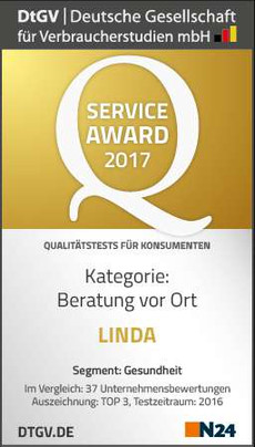 LINDA AG Pressebild Dt GV Siegel Service Award 2017