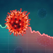 Fruchtbarkeitstracker entdeckt Coronainfektion Coronavirus mit Statistikkurve im Hintergrund