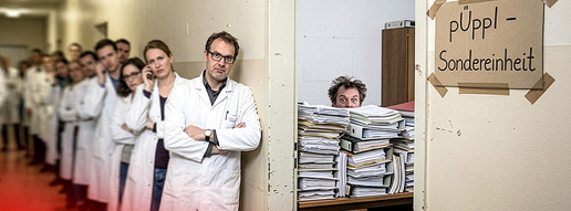 Nach Betrugsvorwurf: Behörde kontrolliert PTA-Tagebücher Monate einer Warteschlage von wartenden Menschen im Kittel vor der Abteilung einer Behörde