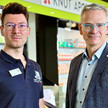 EUDI-Wallet: Chance für die Apotheken? Foto (v.l.): Apotheker Michael Gäbe, Dr. Markus Reichel (CDU) in der Knut Apotheke