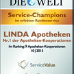 LINDA Apotheken sind zum fünften Mal hintereinander "Service-Champions"