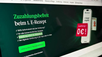 DocMorris: 100 Prozent Sofortrabatt für erstes E-Rezept Foto: Aktionsseite des niederländsichen Versenders DocMorris zur Aktion „Zuzahlungsbefreit beim 1. E-Rezept“, Stand 18.2.26