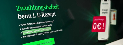 Zuzahlungserlass: BMG fordert Durchgreifen gegen Versender Foto: Aktionsseite des niederländsichen Versenders DocMorris zur Aktion „Zuzahlungsbefreit beim 1. E-Rezept“, Stand 18.2.26