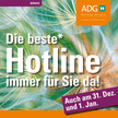 ADG Beste Hotline* auch zum Jahreswechsel wieder für Sie da!